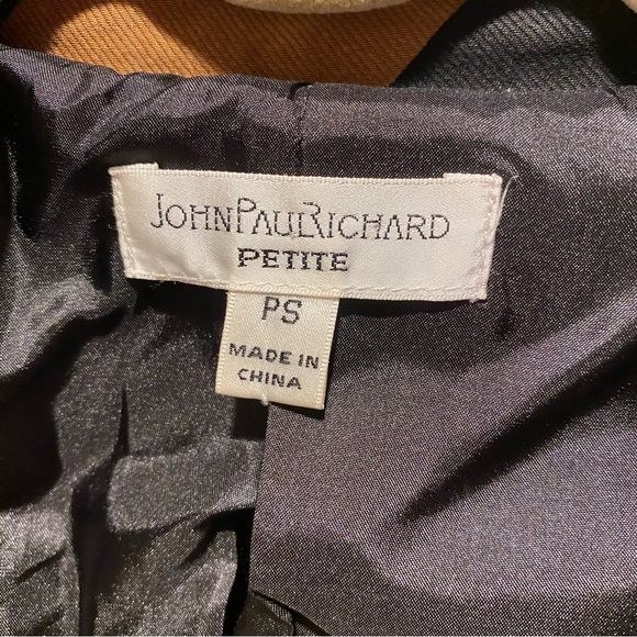 Chevron Black/Camel Tan Jacket Coat - Picture 6 of 8